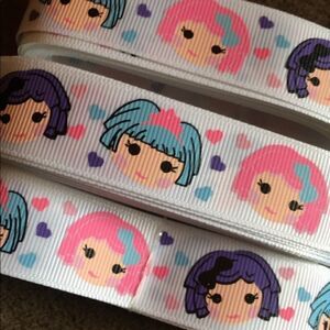 5/$24 grosgrain Ribbon 7/8” NEW 5 yards doll faces